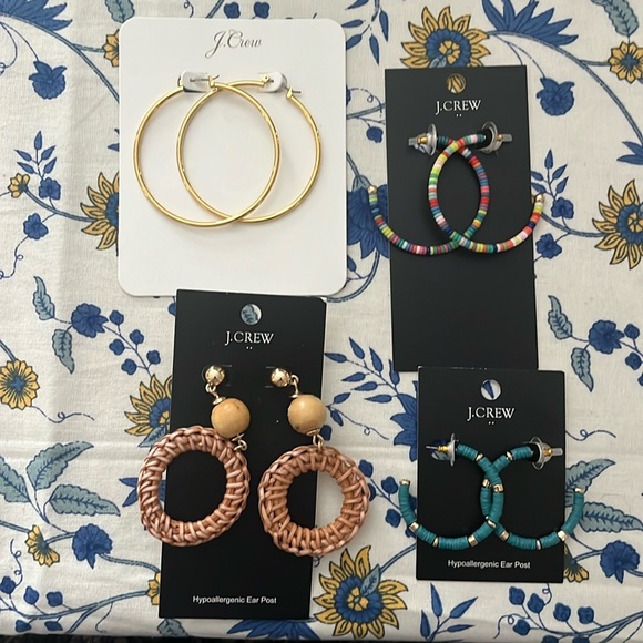 Four pairs of j crew earrings . All brand new - Picture 1 of 9